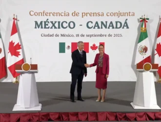 México y Canadá estrechan lazos al firmar histórico acuerdo para impulsar crecimiento económico y seguridad en el marco de la revisión del Tratado México-Canadá-EUA.