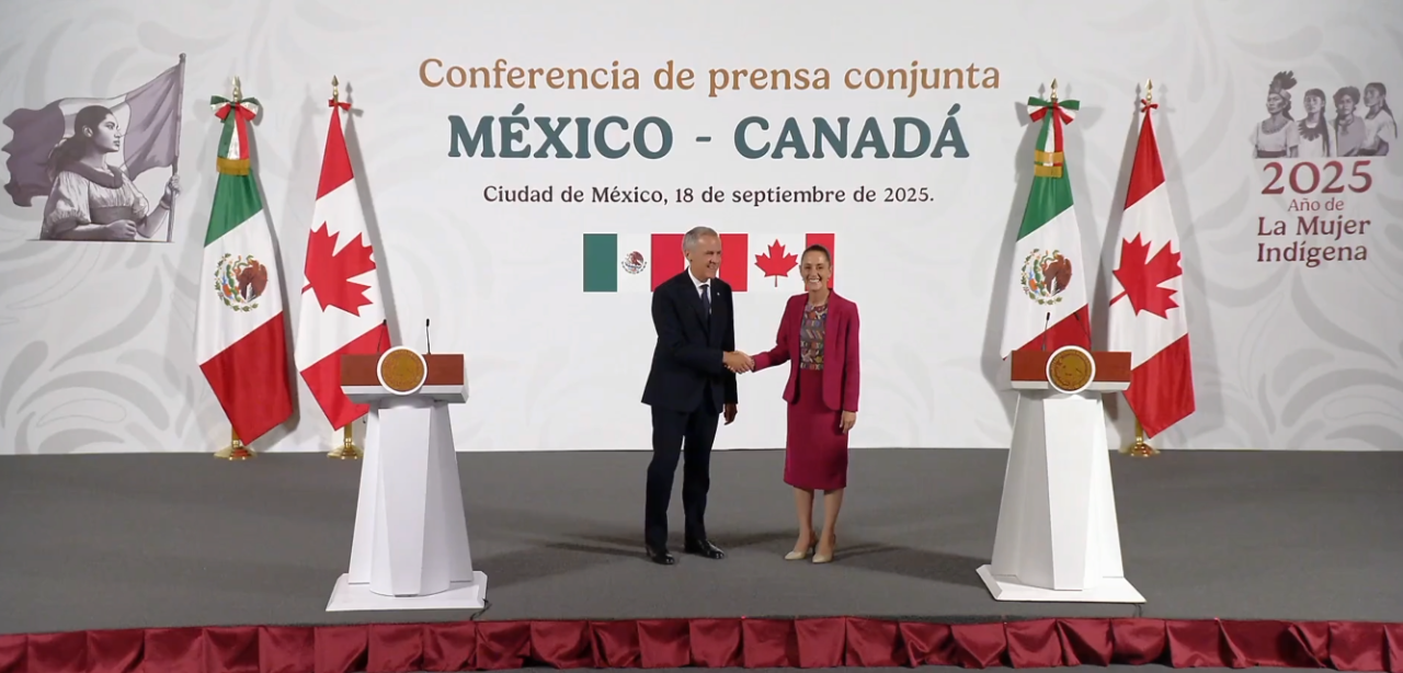 México y Canadá estrechan lazos al firmar histórico acuerdo para impulsar crecimiento económico y seguridad en el marco de la revisión del Tratado México-Canadá-EUA.